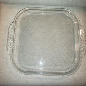 Princess House Fantasia Square Scallop Edge Bake n' Serve Tray Platter